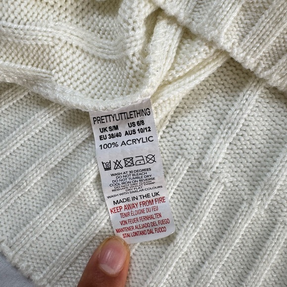 Cream Ribbed Knit Sweater - Picture 7 of 8